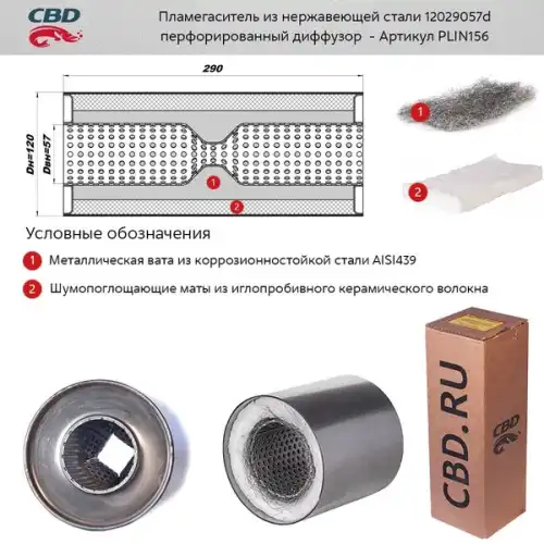  ПЛАМЕГАСИТЕЛЬ 12029057D ПЕРФОРИРОВАННЫЙ ДИФФУЗОР/ PLIN156/ CBD/ PLIN156