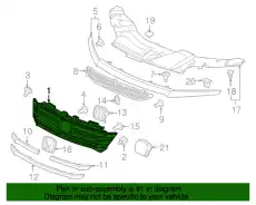 Решетка радиатора HONDA 71121TG7A01