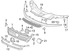 Решетка радиатора HONDA 71121TG7A01