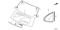 73211TLAA01 GLASS SET, RR. HONDA