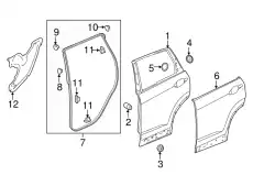 Уплотнитель двери HONDA 72861TLAA01