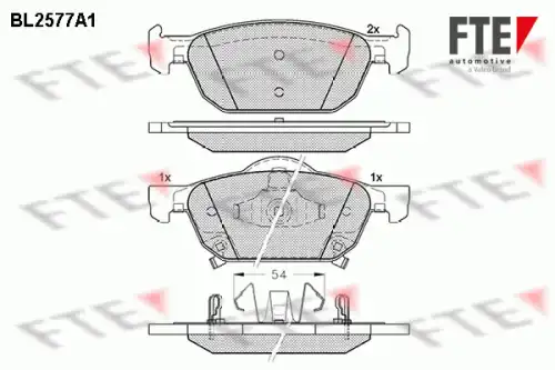 Тормозные колодки дисковые FTE BL2577A1