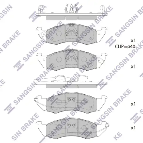 Тормозные колодки дисковые SANGSIN SP1491