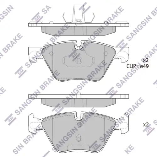 Тормозные колодки дисковые передняя ось SANGSIN SP1699
