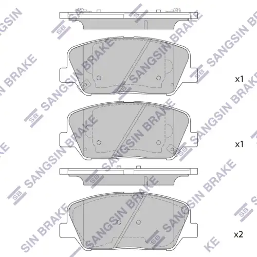 Тормозные колодки дисковые передняя ось SANGSIN SP1721