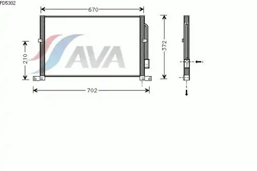 Радиатор кондиционера (конденсатор) AVA FD5302