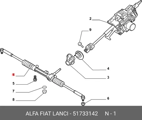 Рулевая рейка LANCIA 51733142