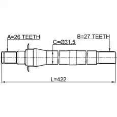 Вал приводной в сборе FEBEST 1212-IX35AT4WD