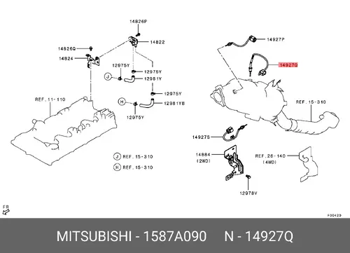 Датчик температуры автомобильный MITSUBISHI 1587A090