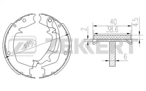 Тормозные колодки барабанные ZEKKERT BK-4451