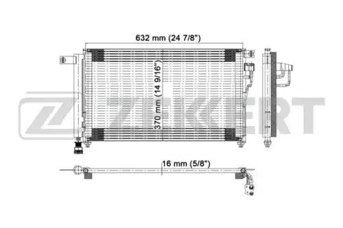 Радиатор кондиционера (конденсатор) ZEKKERT MK-3053
