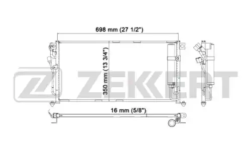 Радиатор кондиционера (конденсатор) ZEKKERT MK-3050