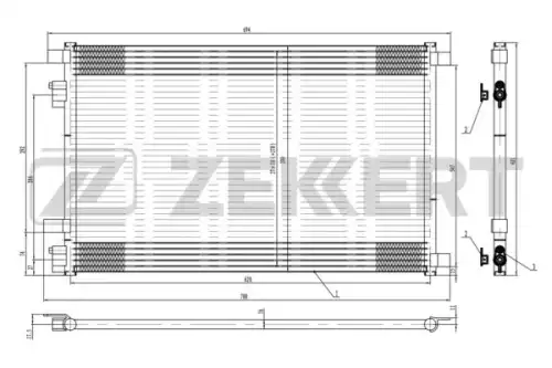 Радиатор кондиционера (конденсатор) ZEKKERT MK-3045