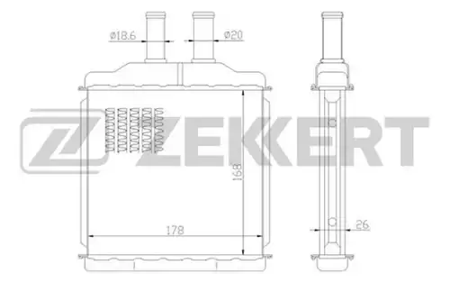 Радиатор печки ZEKKERT MK-5045