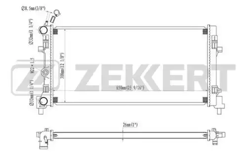 Радиатор системы охлаждения двигателя ZEKKERT MK-1009