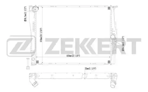 Радиатор системы охлаждения двигателя ZEKKERT MK-1237