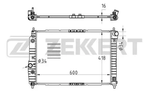 Радиатор системы охлаждения двигателя ZEKKERT MK-1027