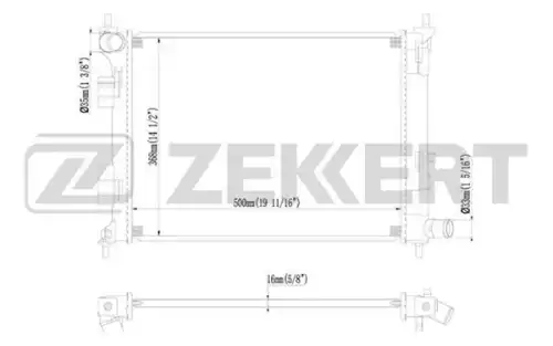 Радиатор системы охлаждения двигателя ZEKKERT MK-1096