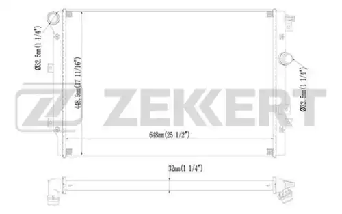Радиатор системы охлаждения двигателя ZEKKERT MK-1231