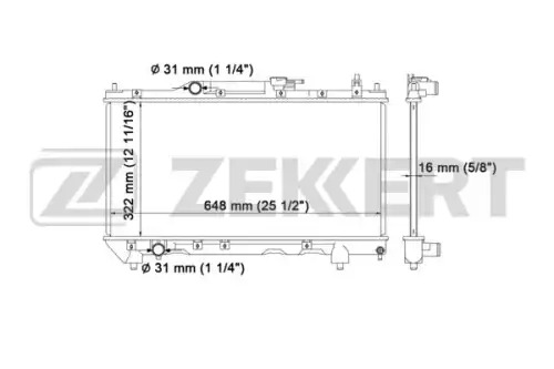 Радиатор системы охлаждения двигателя ZEKKERT MK-1109