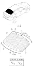 87131D4000 Уплотнитель заднего стекла MOBIS