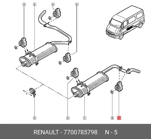 РЕЗИНОВОЕ КОЛЬЦО 77 00 785 798 RENAULT