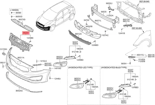Решетка радиатора MOBIS 86350A2610