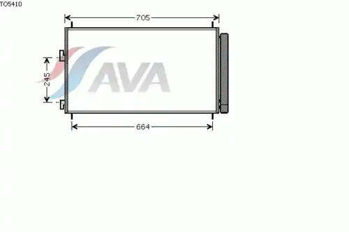 Радиатор кондиционера (конденсатор) AVA TO5410D