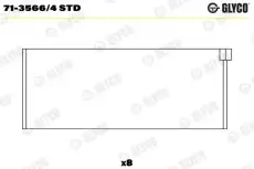 вкладыши шатунные к-кт! STD (4)\ Audi 80/100/A4, VW Caddy/Golf/Passat 1.4-2.0 80> 71-3566/4 STD GLYCO