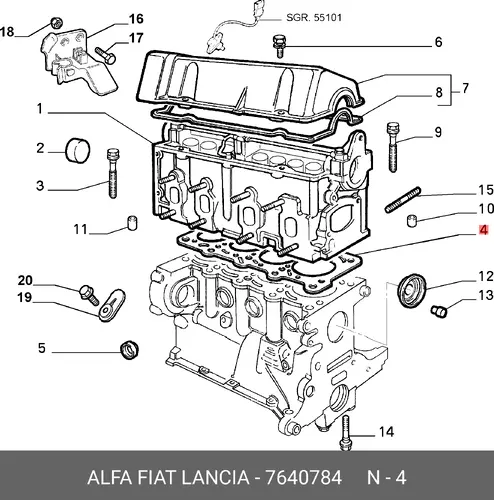 Прокладка ГБЦ LANCIA 764 0784