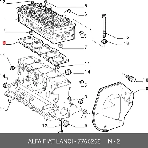 Прокладка ГБЦ LANCIA 776 6268