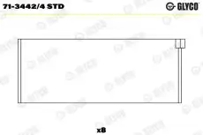вкладыши шатунные к-кт! STD (4)\ Audi 80/90, VW Golf/Passat/T4 1.6/1.9D <97 71-3442/4 STD GLYCO