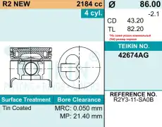 к-кт поршней! STD (4 шт.)\ Mazda 42674AGSTD TEIKIN