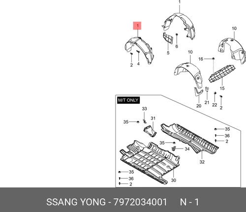 Подкрылок SSANGYONG &nbsp;/ KGM 7972034001