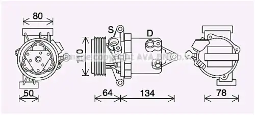 Компрессор системы кондиционирования DNAK437 AVA