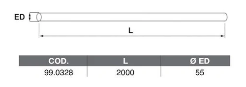 Труба глушителя универсальная 99.0328 ASSO