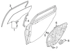 стекло двери 83420B1510 HYUNDAI