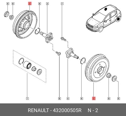 Тормозной барабан RENAULT 432000505R