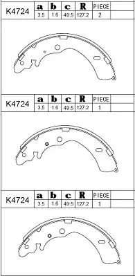 Колодки барабанные K4724 ASIMCO