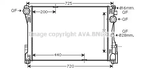 Радиатор системы охлаждения двигателя AVA MSA2575