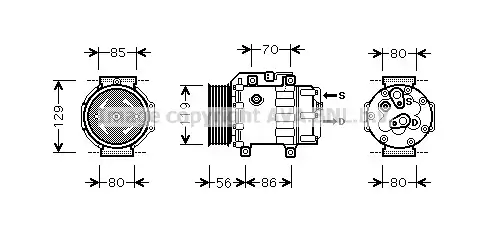 компрессор кондиционера Ford Focus 2.0 TDCI 04> FDAK378 AVA