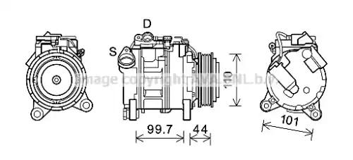 компрессор кондиционера BMW X5 E70 3.0D 11) BWAK493 AVA