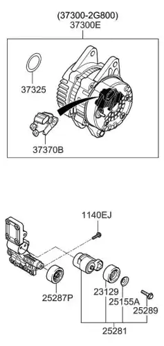 Генератор HYUNDAI / KIA 373002G850