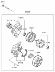 Генератор HYUNDAI / KIA 373002G855