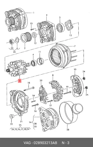 Ротор генератора 028903213AB VAG
