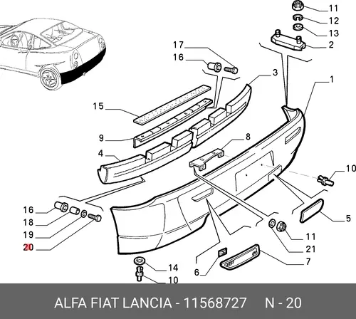 БОЛТ DIAM 6X100-32 11568727 FIAT