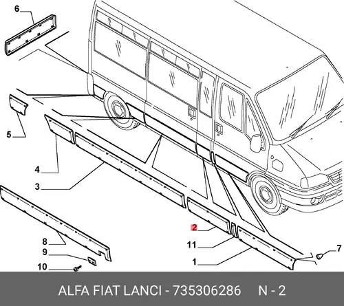 МОЛДИНГ КРЫЛА 735306286 FIAT