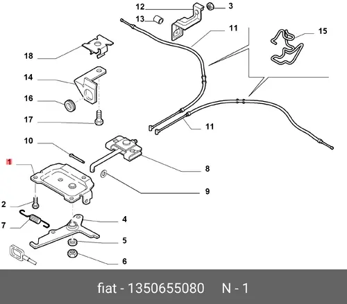 Ручка двери FIAT 1350655080