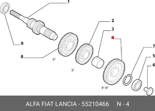 Шестерня КПП FIAT 55210466