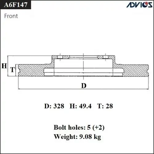 Тормозной диск ADVICS A6F147